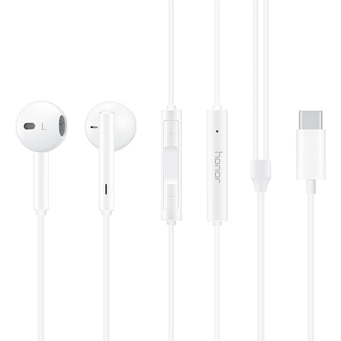 Auricolare cablato in-ear originale Honor AM33 USB-C / Type-C classico con riduzione del rumore, supporto per controllo via cavo e chiamata