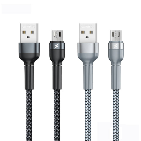 REMAX RC-124m 1m 2.4A Cavo dati di ricarica rapida da USB a micro USB intrecciato in lega di alluminio, Micro USB