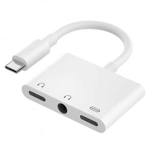 Adattatore audio di ricarica digitale da USB-C + 3,5 mm + 3,5 mm a USB-C 3 in 1