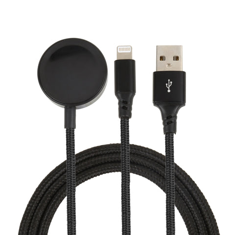 Per iPhone / Apple Watch 2 in 1 8 pin + base di ricarica magnetica Cavo di ricarica multifunzione, lunghezza: 1 m, 2 In 1