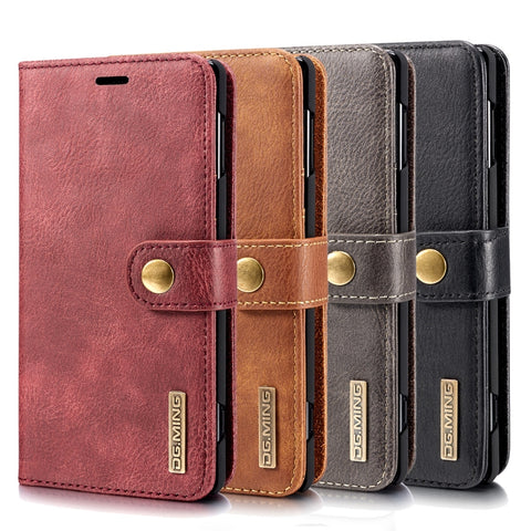 DG.MING Étui en peau magnétique stable avec texture Crazy Horse pour Galaxy Note 9, avec support, emplacement pour carte et portafoglio, Galaxy Note 9