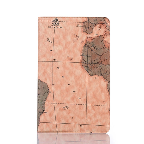 Étui en cuir avec structure orizzontale avec texture mappa pour Galaxy Tab A 10.1 (2019) T510 / T515, avec support, emplacement pour carte et portafoglio, consegna avec texture décontractée, pour Galaxy Tab A 10.1 (2019)