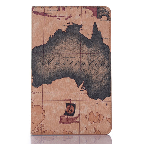 Étui en cuir avec structure orizzontale avec texture mappa pour Galaxy Tab A 8 (2019) P200 / P205, avec support, emplacement pour carte et portafoglio, consegna avec texture décontractée, pour Galaxy Tab A 8 (2019)
