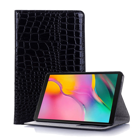 Étui en cuir avec structure orizzontale avec texture crocodile pour Galaxy Tab A 8 (2019) P200 / P205, avec support, emplacement pour carte et portafoglio, pour Galaxy Tab A 8 (2019)