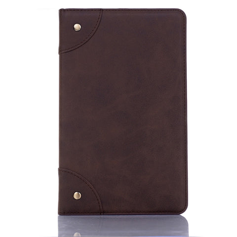 Étui en cuir avec structure orizzontale pour livre rétro pour Galaxy Tab A 8 (2019) P200 / P205, avec support, emplacement pour carte et portafoglio, pour Galaxy Tab A 8 (2019)