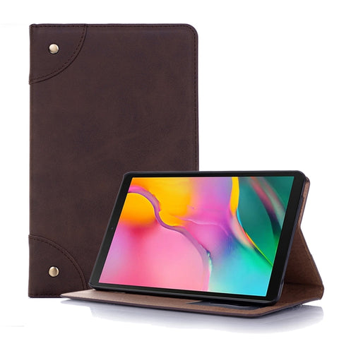 Étui en cuir avec structure orizzontale pour livre rétro pour Galaxy Tab A 8 (2019) P200 / P205, avec support, emplacement pour carte et portafoglio, pour Galaxy Tab A 8 (2019)
