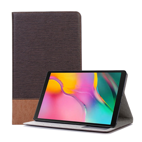 Étui en cuir avec structure orizzontale à trame incrociée pour Galaxy Tab A 10.1 (2019) T510 / T515, avec support, emplacement pour carte et portafoglio, pour Galaxy Tab A 10.1 (2019)