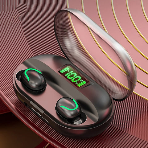 T2 Bluetooth 5.0 TWS Écran Tactile Écouteur numérique sans fil Bluetooth avec émetteur-récepteur, T2 (Noir), T2 (Rouge), T2 (Blanc)