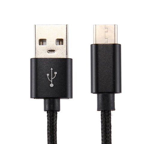 Cavo di ricarica per sincronizzazione dati da USB a USB-C/Type-C Knit Texture, lunghezza cavo: 1 m, uscita totale 3 A, trasferimento dati 2 A