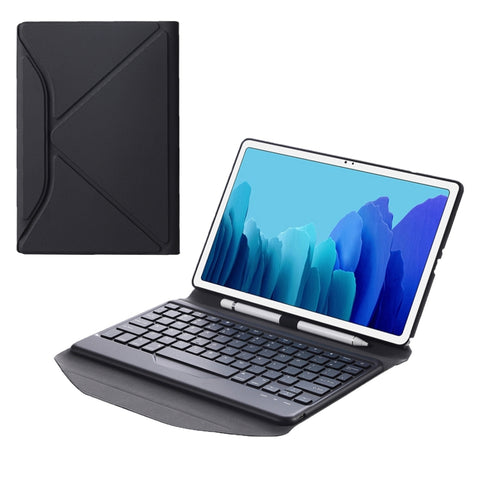 Custodia tablet in pelle con tastiera Bluetooth divisibile con supporto posteriore triangolare B500 per Samsung Galaxy Tab A7 10.4 2020 (nero + nero), B500