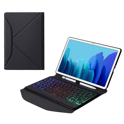Custodia tablet in pelle con tastiera Bluetooth divisibile B500S con texture a triangolo e retroilluminazione per Samsung Galaxy Tab A7 10.4 2020, B500S