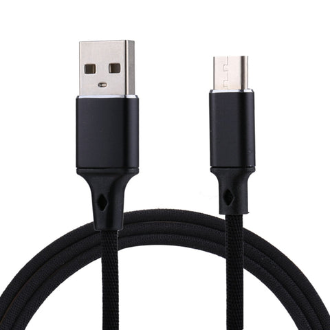 Cavo di ricarica per sincronizzazione dati in nylon con uscita da USB a USB-C / Type-C da 1 m 2A, 2A Red, 2A White, 2A Black, 2A Pink, 2A Grey, 2A Blue