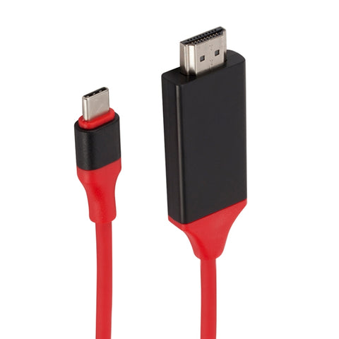Câble vidéo en plastique HDMI USB-C/Type-C de 3.1 à 4K HD, longueur : 2 m, 2 m Rouge