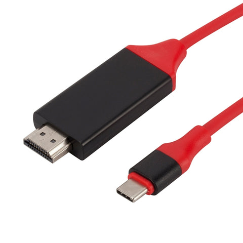 Câble vidéo en plastique HDMI USB-C/Type-C de 3.1 à 4K HD, longueur : 2 m, 2 m Rouge