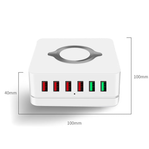 E6 Stazione di ricarica wireless multifunzione 7 in 1 Supporto per presa intelligente USB