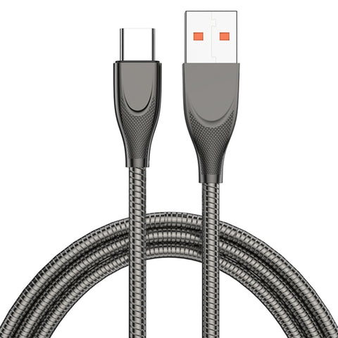 ADC-009 Cavo dati di ricarica rapida per tubo flessibile in lega di zinco da USB a USB-C / Type-C, lunghezza cavo: 1 m, USB to USB-C / Type-C