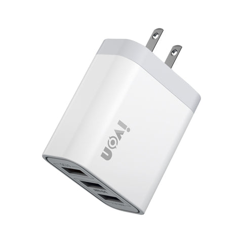 Caricatore da viaggio a tre porte USB IVON AD37 5A QC 3.0, spina americana, AD37