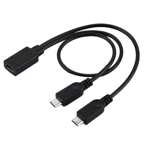 Cavo adattatore USB-C/tipo C femmina a 2 x micro USB maschio a Y, lunghezza totale: circa 30 cm