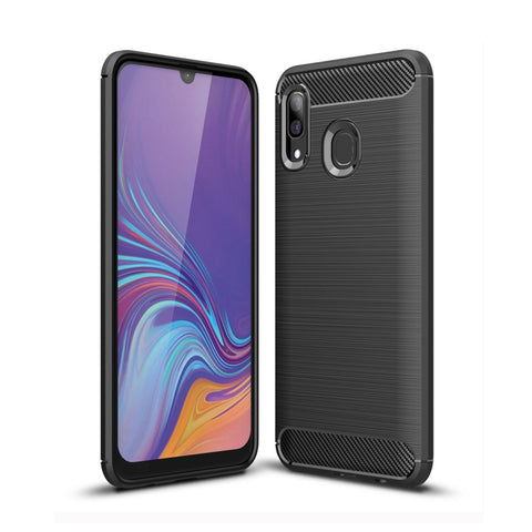 Protection en TPU en fibre de carbone avec trame spazzolata pour Galaxy A40, pour Galaxy A40