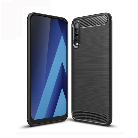 Custodia in TPU in fibra di carbonio con trama spazzolata per Galaxy A50, For Galaxy A50
