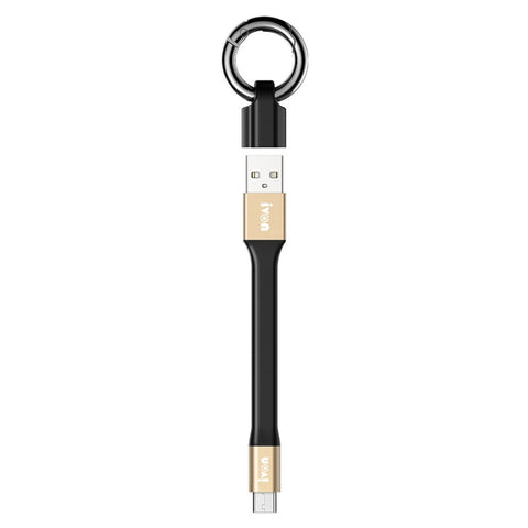 Cavo dati portatile IVON CA90 3.1A Max da USB a USB-C / Type-C con anello, lunghezza: 14,5 cm, Type-C