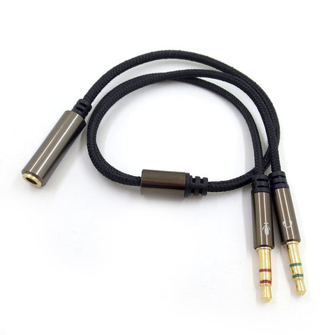 ZS0135 Pour SteelSeries Arctis 3/5/7 Adaptateur de cavité pour oreillettes de 3,5 mm femelle à double masque de 3,5 mm, Longueur de cavité : 30 cm, Câble adaptateur