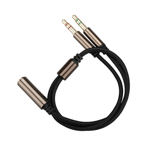ZS0135 Pour SteelSeries Arctis 3/5/7 Adaptateur de cavité pour oreillettes de 3,5 mm femelle à double masque de 3,5 mm, Longueur de cavité : 30 cm, Câble adaptateur