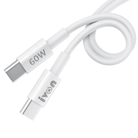 IVON CA203 Cavo dati di ricarica rapida da USB-C / Type-C a USB-C / Type-C da 60 W PD, lunghezza cavo: 1 m