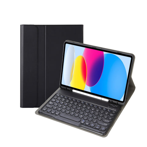Pour iPad 10e génération 10.9 2022 YA10B Étui pour tablette en peau avec bouton Bluetooth avec texture en peau d'agneau avec fente pour stylo, YA10B