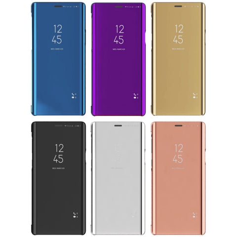 Custodia in pelle PU con chiusura orizzontale a specchio con visione chiara per Galaxy Note 9, con supporto, For Galaxy Note 9