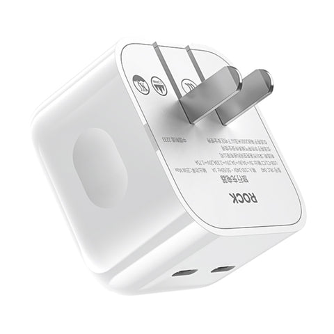 Caricatore PD con doppia porta USB-C/Type-C ROCK T58 da 35 W, spina CN, CN Plug