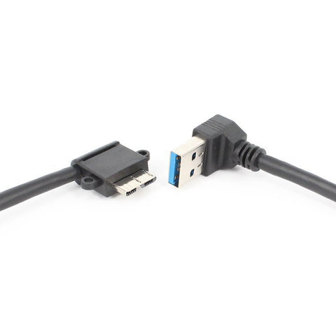 Cavo dati di ricarica USB 3.0 da gomito superiore maschio a micro USB 3.0 da 2 pezzi, lunghezza cavo: 27 cm, Upper Elbow