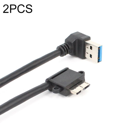 Cavo dati di ricarica USB 3.0 da gomito superiore maschio a micro USB 3.0 da 2 pezzi, lunghezza cavo: 27 cm, Upper Elbow