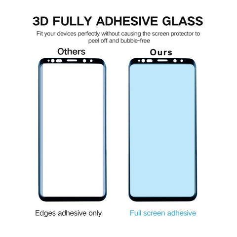 Per Galaxy S9 0,33 mm 9H Durezza superficiale Bordo curvo 3D Antigraffio Schermo intero HD Proteggi schermo in vetro completamente adesivo, For Galaxy S9