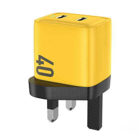 WK WP-U128 Caricabatterie al nitruro di gallio con doppia interfaccia USB-C/Type-C da 40 W, Specifiche: presa UK, Spina UK