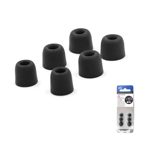 KZ 6 pezzi Kit di auricolari in memory foam con isolamento acustico e cancellazione del rumore per tutti gli auricolari in-ear, dimensioni: L, M e S