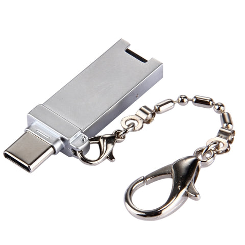 Mini adattatore per connettore porta USB 2.0 femmina a USB-C / tipo C maschio in lega di alluminio con catena