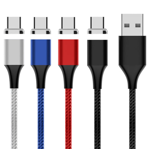 Cavo dati magnetico intrecciato in nylon M11 3A da USB a USB-C / Type-C, lunghezza cavo: 2 m, USB-C / Type-C