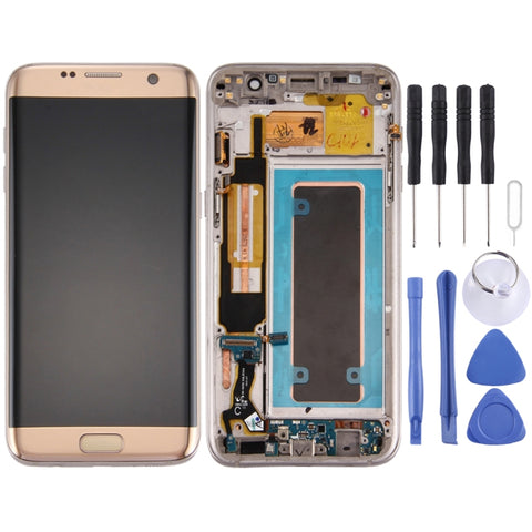 Écran LCD d'origine et numérique assemblé avec téléphone, fiche de port USB, volume pulsé et impulsion d'accrochage pour Galaxy S7 Edge / G935F, pour Samsung Galaxy S7 Edge / G935F, pour Galaxy S7 Edge / G935F (cadre)