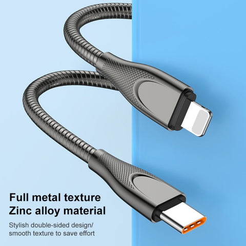 ADC-009 Cavo dati di ricarica rapida con tubo flessibile in lega di zinco da USB-C/Tipo-C a USB-C/Tipo-C, Lunghezza cavo: 1 m, USB-C / Type-C to USB-C / Type-C