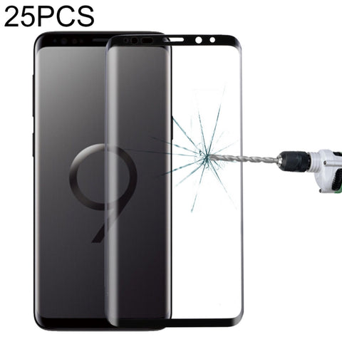 25 pezzi per Galaxy S9 Plus 9H durezza superficiale bordo curvo 3D protezione schermo in vetro temperato antigraffio a schermo intero HD, For Galaxy S9 Plus