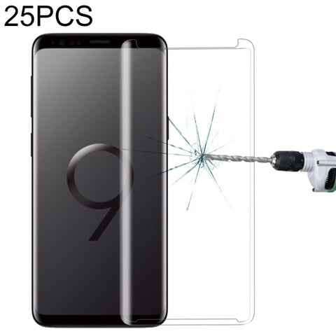 Pellicola in vetro temperato curvo per schermo da 25 pezzi per Galaxy S9 Plus, For Galaxy S9 Plus