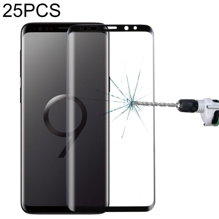 25 PCS For Galaxy S9 9H Surface Hardness 3D Curved Edge Anti-scratch Full Screen HD Tempered Glass Screen Protector, For Galaxy S9, Full (25 PCS)       ...