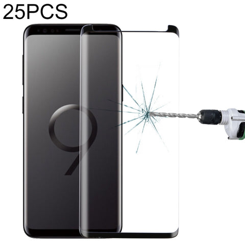 25 PCS Per Galaxy S9 Durezza superficiale 9H Bordo curvo 3D Antigraffio Protezione schermo in vetro temperato HD a schermo intero non, For Galaxy S9, Non-full (25 PCS), For Galaxy S9