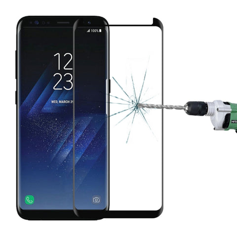 Pellicola in vetro temperato adatta alla custodia curva a schermo intero con colla completa per Galaxy S8 / G950, For Galaxy S8 Adhesive Black Frame