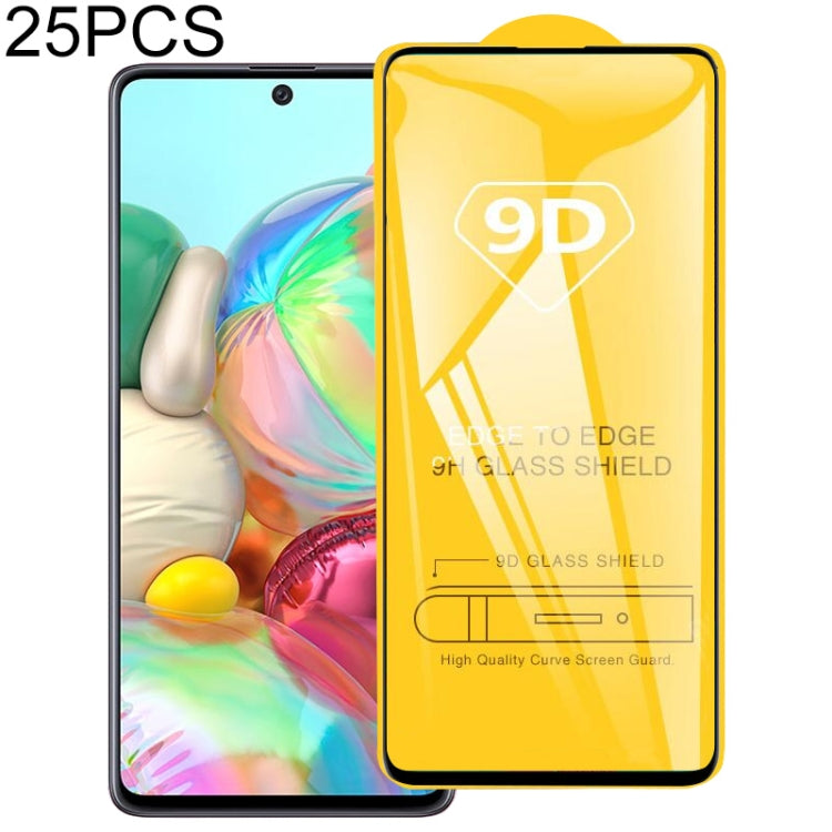 25 PCS 9D Full Glue Full Screen Tempered Glass Film for Samsumg Galaxy F55 / M55 / M54 / A71 / A73 / F54, For Galaxy M54/A71/A73 / C55