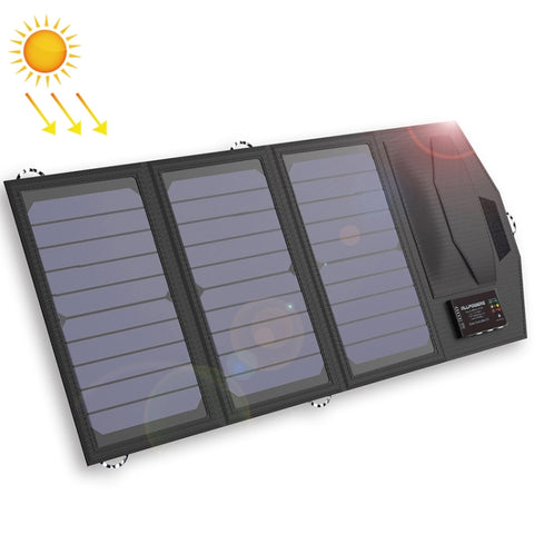 ALLPOWERS Batterie solaire portable 5V 15W Dual USB + Type-C Chargeur de panneau solaire portable Panneau solaire intégré pour l'extérieur