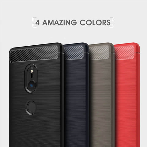 Per Sony Xperia XZ2 Custodia protettiva posteriore in TPU antiurto in fibra di carbonio con texture spazzolata, For Sony Xperia XZ2, Sony Xperia XZ2