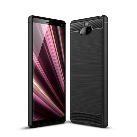 Custodia morbida in TPU in fibra di carbonio con trama spazzolata per Sony Xperia 10 Plus, For Sony Xperia 10 Plus, Sony Xperia 10 Plus