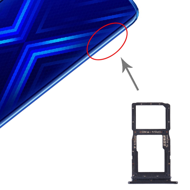 SIM Card Tray + SIM Card Tray / Micro SD Card Tray for Huawei Honor 9X / Honor 9X Pro, For Huawei Honor 9X, For Huawei Honor 9X(Dark Blue)              ...